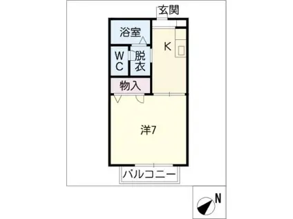 ディアス大林(1K/2階)の間取り写真