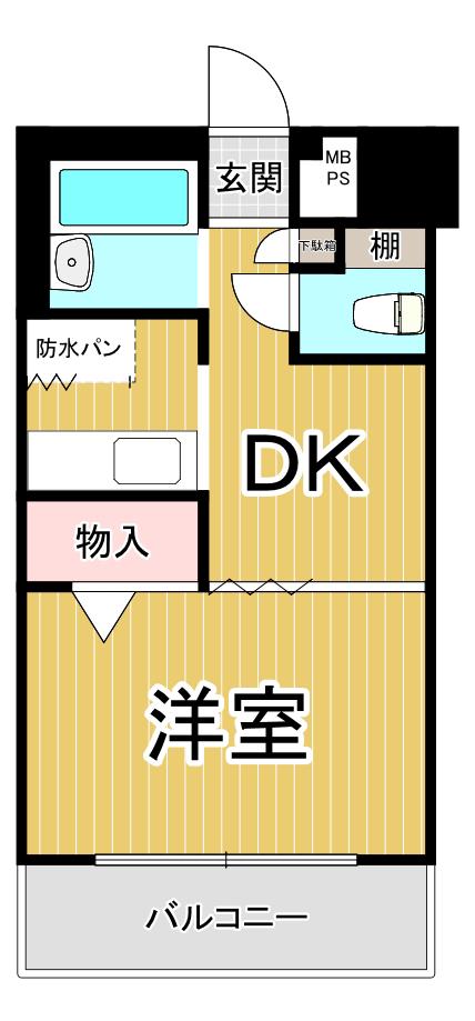 グランピア今津(1DK/6階)の間取り写真