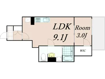 エクスフォート京都聚楽町(1LDK/8階)の間取り写真