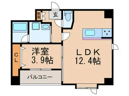 RULIEF真法院(1LDK/4階)の間取り写真