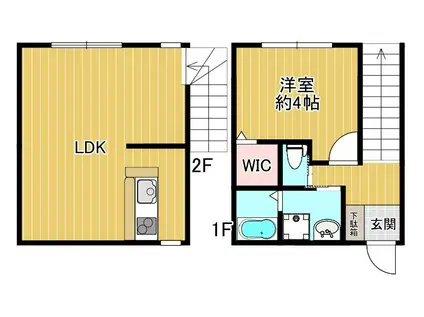 メゾン・ド・エン(2DK/1階)の間取り写真