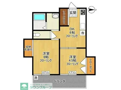 白ばらハイツ(2DK/1階)の間取り写真