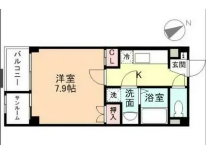 I-VITA TENSHOJI(1K/3階)の間取り写真