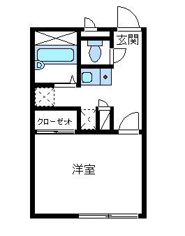 ローズシャンブル(1K/1階)の間取り写真