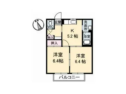シャーメゾンシャリテABC(2K/2階)の間取り写真