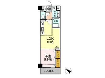 PLUMERIA(1LDK/3階)の間取り写真