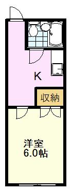 Kハイツ山田(1K/2階)の間取り写真