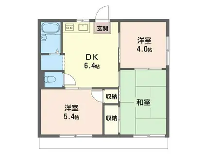 みきハウス(3DK/2階)の間取り写真