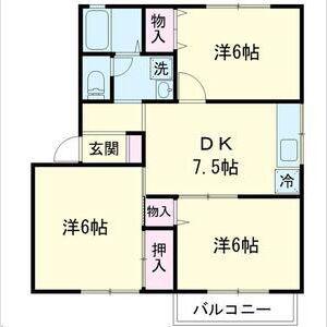 ビューティハイツ(3DK/2階)の間取り写真