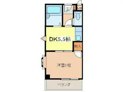 レユシール谷村南上町(1DK/3階)の間取り写真