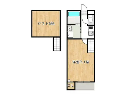 アクアフィールド(1K/1階)の間取り写真