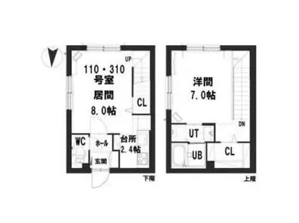 グランメールピアレス(1LDK/1階)の間取り写真