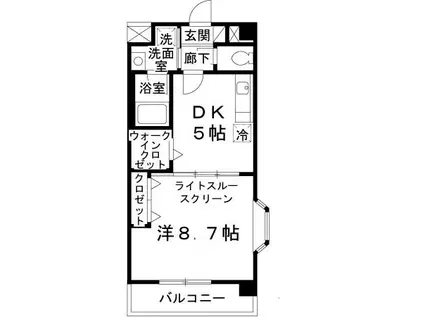 リヴェール鳳(1DK/2階)の間取り写真