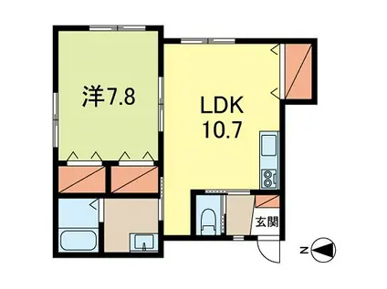 シエル西荻北(1LDK/1階)の間取り写真