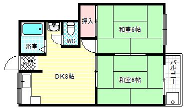 吉田マンション(2DK/3階)の間取り写真