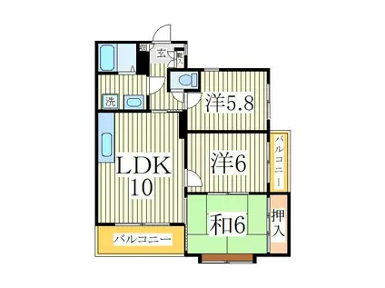 ソシア我孫子(3LDK/3階)の間取り写真