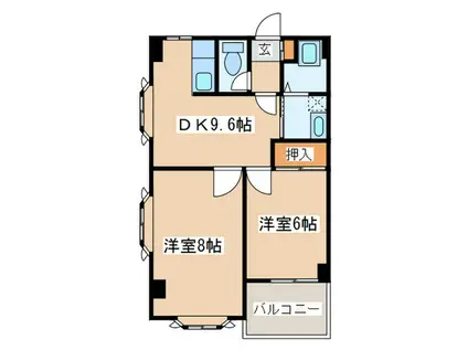 メゾン寺尾台(2DK/2階)の間取り写真