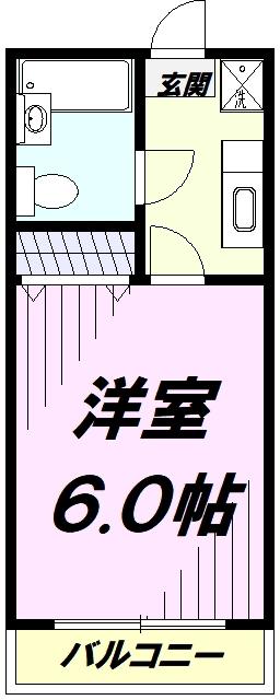 スリーハイム志村(1K/4階)の間取り写真