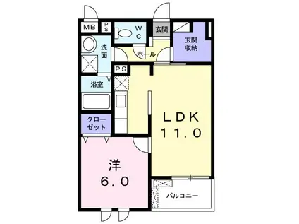 ベル セゾンB(1LDK/3階)の間取り写真