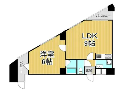 伊丹駅前サンハイツ(1LDK/5階)の間取り写真
