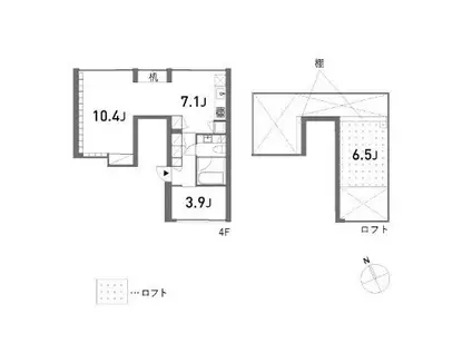 CLAVIER(1LDK/4階)の間取り写真