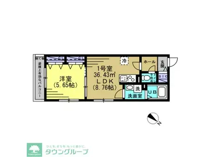 アセンディア成田(1LDK/3階)の間取り写真