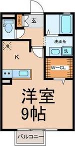 セジュール松ヶ枝(ワンルーム/1階)の間取り写真