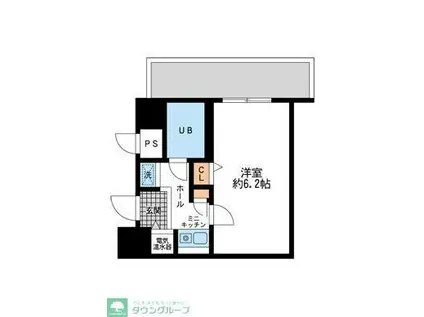 ダイヤモンドタワー鶴見(1K/2階)の間取り写真