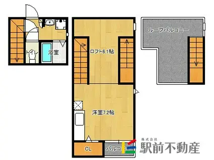 MAISONETIC PREMIO別府駅(ワンルーム/2階)の間取り写真