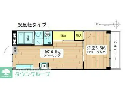 アンソレイエ高田(1LDK/3階)の間取り写真