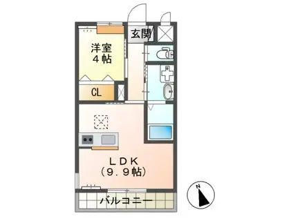 SOLDIAS(1LDK/1階)の間取り写真