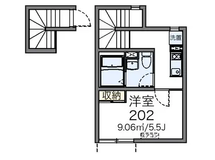 スカイゲート羽田(1K/2階)の間取り写真