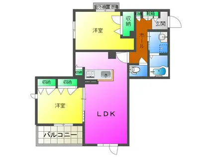 シャーメゾン アリエッタ硯町 (2LDK/3階)の間取り写真