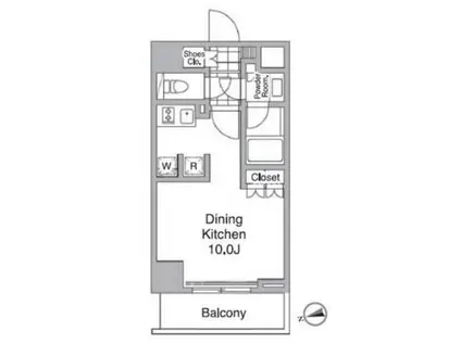 レジディア目黒IV(ワンルーム/5階)の間取り写真