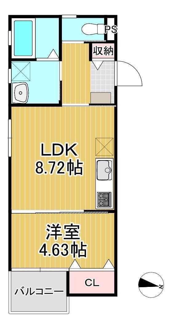 T-REGNO野伏間(1LDK/2階)の間取り写真