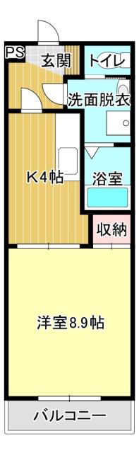 エクシード田町(1K/13階)の間取り写真