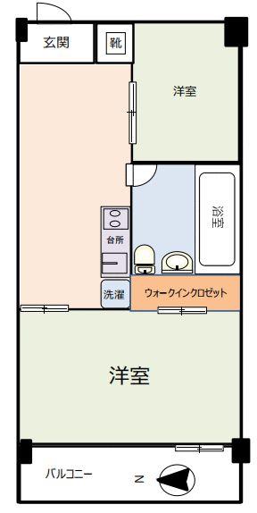門前仲町ダイヤマンション(2DK/3階)の間取り写真
