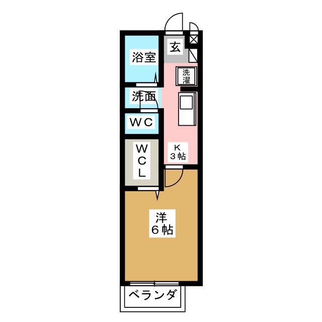 アビエント(1K/2階)の間取り写真
