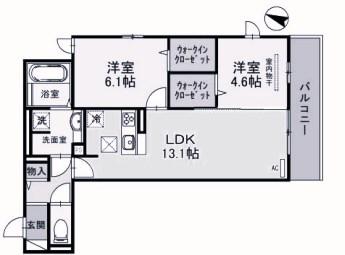 オルテンシア魚崎中町(2LDK/1階)の間取り写真