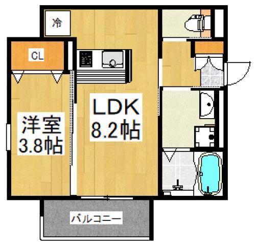 LUMINA イースト(1LDK/1階)の間取り写真