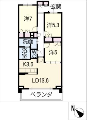 プライムメゾン富士見台(3LDK/4階)の間取り写真