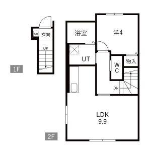 LEVEL VIJF B(1LDK/2階)の間取り写真