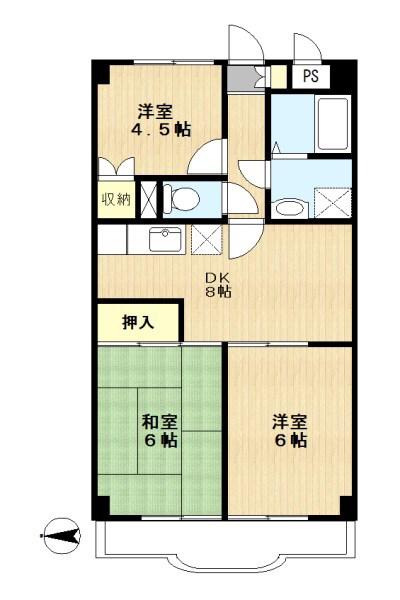 サンクレスト緑山(3DK/1階)の間取り写真