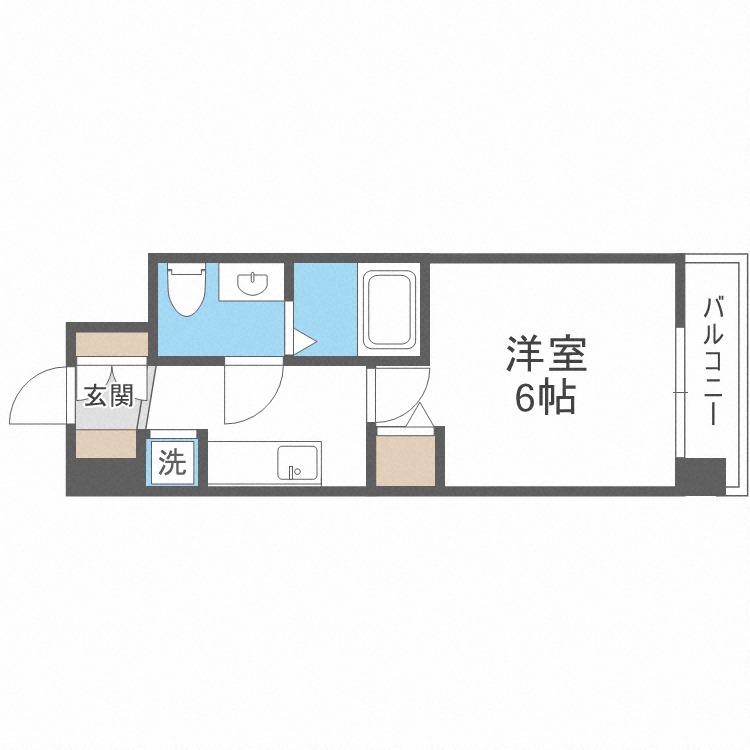 エグゼ大阪ノースゲート(1K/4階)の間取り写真
