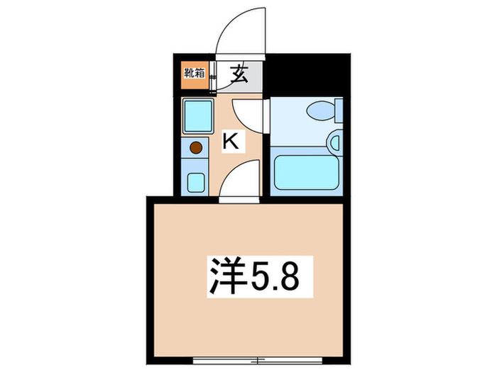 パロッツ白楽(1K/2階)の間取り写真
