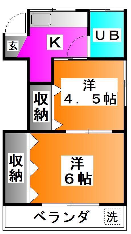 アイパレス(2K/2階)の間取り写真