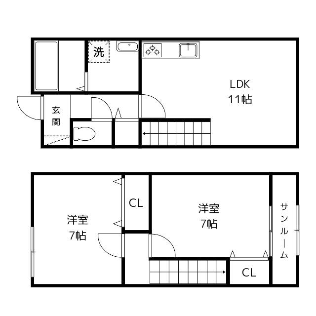 CANNELLE(2LDK/2階)の間取り写真