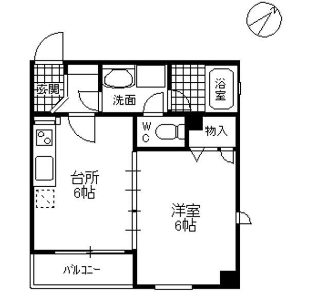 ソシエ六本木(1DK/4階)の間取り写真