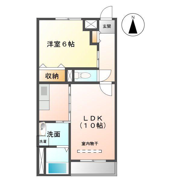 ピュールレフィナード(1LDK/1階)の間取り写真