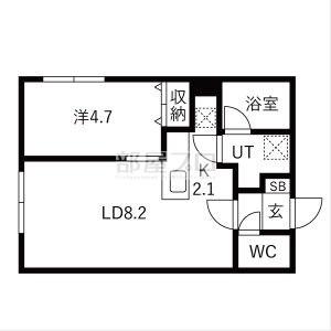 ブリス北円山(1LDK/3階)の間取り写真
